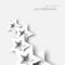Abstract origami white paper stars background.