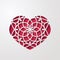 Abstract ornamental heart shaped 3d decoration with shadow. Cutout lacy ornate heart. Valentine`s day greeting card.