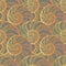 Abstract ornamental spiral seamless outline pattern. Stylish sea