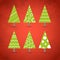 Abstract ornamented christmas trees