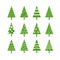 Abstract ornamented christmas trees collection