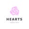 Abstract ornate heart graphic symbol. Ornamental logo template. Corporate beauty or spa saloon icon design.