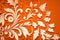 Abstract ornate orange and white color background. Patterned color background. Generative AI