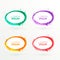 Abstract oval banners set in different colors