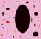 Abstract ovals and circles on pink background