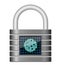 Abstract padlock, fingerprint unlocking