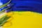 Abstract painted flag of Ukraine with blue and yellow tulips flower stock images