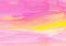 Abstract painting art background texture, pink, white, yellow. Oil multicolored brush strokes on paper