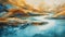 Abstract Painting: Blue And Orange River In Heather Theurer Style