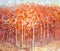 Abstract painting colorful autumn forest