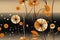 an abstract painting of dandelions in orange and black