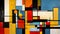 Abstract Painting In De Stijl Style With Faith-inspired Art And Fragmentation Of Forms