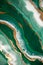 Abstract painting with epoxy resin. Marble streaks of green,white and gold. Abstract modern with streaks liquid background for