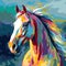 Abstract painting of horse in painting by numbers design