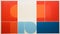 Abstract Painting With Orange Squares And Blue Areas