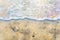 Abstract painting of sea sand beach, nature image, digital watercolor illustration, art for background