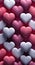 Abstract panorama background with multicolored 3d hearts - concept love