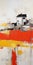 Abstract Panorama: Red, Yellow, And White Houses In French Countryside