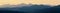 Abstract panoramic mountain landscape, tonal perspective at suns