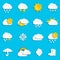 Abstract paper weather icons