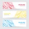 Abstract Parallelogram Element Banner Template. Spread and Random Layout. Red, yellow, and blue.