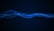 Abstract particle wave form animation on blue background. 4K motion graphic screen saver seamless loop.