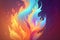 Abstract pastel flames color background. Colored background. Generative AI