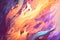 Abstract pastel flames color background. Colored background. Generative AI