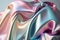 Abstract pastel holographic background. Soft satin flowing. Generative AI