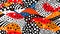 Abstract Pattern Black White Orange Fish Illustrated Unmistakabl