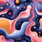 Abstract pattern of colorful bubbles with fluid formations (tiled)