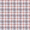 Abstract pattern for dress textile print. Houndstooth seamless check plaid in blue, red, white.