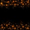 Abstract pattern of falling golden stars on black. Elegant pattern for banner, greeting card, Christmas and New Year