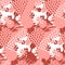 Abstract pattern with liquid shapes in trendy coral color