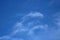 Abstract pattern thin wispy white cloud, blue sky