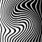 Abstract pattern of wavy stripes or rippled 3D relief black and white lines background. Vector twisted curved stripe modern trendy
