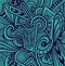 Abstract pattern in Zen tangle or Zen doodle style in dark blue