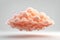 Abstract peach color curly cloud isolated on white background. Textured 3D illustration