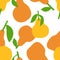 Abstract pear seamless pattern. Vector illustration. Simple background