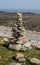 Abstract Pebble and Rock Sculptures on the beach