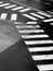 Abstract Pedestrian Zebra Crossing in Black and White