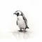 Abstract Penguin Drawing: Monochromatic Depth And Childlike Illustrations