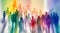 Abstract people in rainbow colors lgbt and pride generative ai illustration