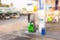 Abstract petrol station blurred