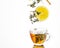 abstract photo of loose herb tea isolated over white background created with generative ai technology