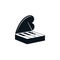 Abstract piano icon with heart shaped cover