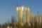 Abstract picture reflection of high-rise buildings in the river