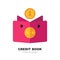 Abstract pig moneybox, book and fall coin. Vector logo design te