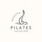 Abstract pilates Logo, Yoga identity body balance vector monoline Design Template. wellness lifestyle