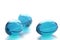 Abstract pills in cyan color